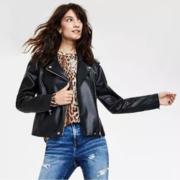 Faux Leather Biker Jacket - Picture 1 of 7